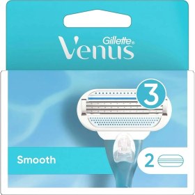 Resim Gillette Venus Smooth Kadın Tıraş Makinesi 2 Adet Paslanmaz Çelik Bıçaklarla Profesyonel Tıraş Deneyimi 