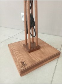 Resim Lambader Ahşap Ayaklı Gri 