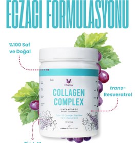 Resim Vitisfera Collagen %100 Saf, Doğal Tip I-III Çift Hidrolize Kolajen Peptitleri + trans Resveratrol 