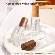 Resim 2 adet mini kolonya boş cam şişe, taşınabilir seyahat atomizör sprey şişesi, parfüm doldurma için, huni ve yeniden doldurma pompa başlığı ile 