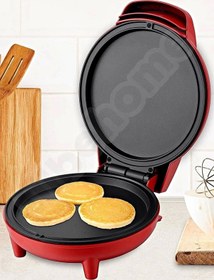 Resim chef desing Mini Yuvarlak Waffle Tava Krep Yumurta Pişirme Makinesi Cutte Little Express Kırmızı Maker Griddle 