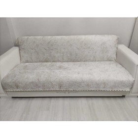 Resim Süngerli Koltuk Çekyat Örtüsü Parlak Krem 