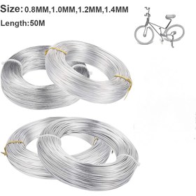 Resim 50M (164ft) Dayanıklı Alüminyum Tel - 0.8mm ile 1.4mm Çap, Parlatılmış Bitiş, DIY Projeleri, Takı Yapımı ve El Sanatları için Esnek ve Güçlü 