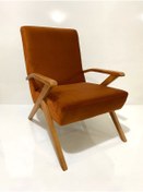 Resim PUFHOME Retro Ahşap Berjer 