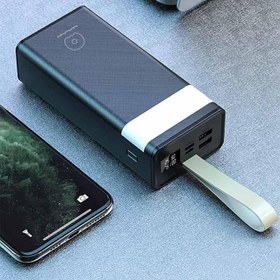 Resim coverzone Powerbank Kaliteli Orjinal MarkaLed Işıklı Şarj Durumu Göstergesi Taşıma İpli 30000 mAh ve 40000 mAh Ofiste Evde Tatilde Kampda Araba Kolayca Yanında Taşı Güç Bankası Wuw (30000) 