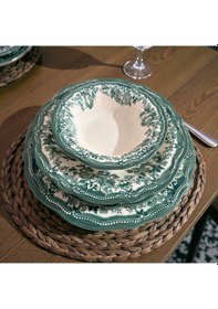 Resim Velour Green Fulya Yemek Seti 24 Parça Yeşil 