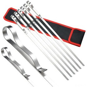 Resim Ranyeek Paslanmaz Çelik Bbq Şiş Seti - 6 Adet Pratik Taşıma Çantası İle Kamp Ve Açık Hava Mangal Keyfi 