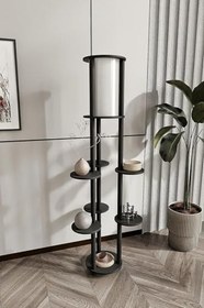 Resim Volante Raflı Lambader Siyah 