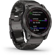 Resim Fenix 7X Sapphire Solar Karbon DLC Titanyum, Titanyum Kayış Akıllı Saat Garmin