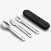 Resim Citron Silikon Kılıflı Paslanmaz Çelik 3'lü Çatal Bıçak Kaşık Takımı - Black 1073810 