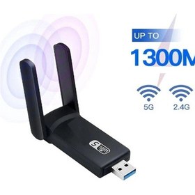 Resim Ac1300 Mbps Usb 3.0 Adaptör Çift Bantlı Kablosuz Wifi Alıcı 