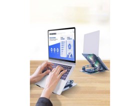 Resim Coverzone Soğutuculu Notebook ve Laptop Stand Yüksekliği Ayarlanabilir Fanlı Tutucu 10-17 Inç Notebooklar ile Uyumlu 360 Derece DÖNER%100 Tok Alüminyum Alaşımlı Katlanır CZY526 