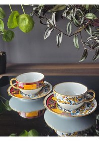 Resim Konyax Canga 2 Kişilik Çay Fincanı Çok Renkli 