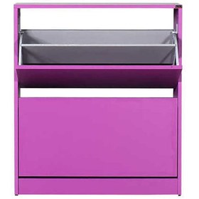 Resim Flat Duo 2 Katlı Geniş Ayakkabılık Dolabı - Mor 