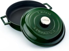 Resim Lava Metal Premium Serisi - Döküm Çok Amaçlı Tencere, Yuvarlak, 28 cm, Majolik Yeşil, Kubbe Kapak 