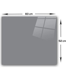 Resim Decorita Düz Renk - Gri | Cam Ocak Arkası Koruyucu | 52cm x 60cm 