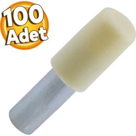 Resim Badem10 Raf Pimi Plastik Başlı Cam Tutucu Çivisi Mobilya Dolap Pimi Krem (100 Adet) 