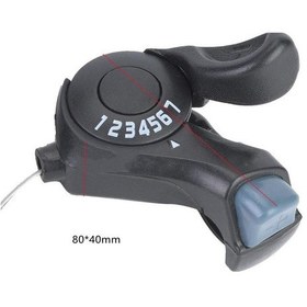 Resim Yd-kd-30 3x7 Vites Bisiklet İtmeli Sağ Sol Takım Vites Kolu Sl-tx30-7 Vites Elektrikli Bisiklet Vites Kolu Siyah 
