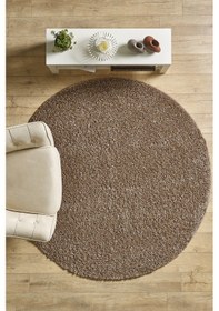 Resim Modern Desensiz Koyu Kahve Halı Salon Halısı Oturma Odası Halısı Çocuk Halısı Yumuşak Halı Yuvarlak Moka 