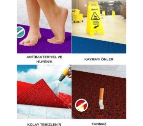 Resim Armaşık Paspas Kırmızı Kaydırmaz Paspas 