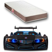 Resim Gt1 - Bazalı Arabalı Yatak - Kumandalı, Sesli, + Elif Yatak 90x190 Cm - Siyah Tek Kişilik 