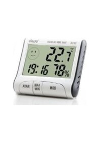 Resim Diwu Dc102 İç Mekan Termometre Nem Ölçer Saat 