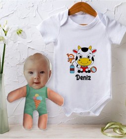 Resim Bitmeyenkartus Bk Kids Kişiye Özel Fotoğraflı Bebek Yastık Ve Bebek Body Zıbın H (550906088) Çok Renkli 