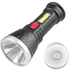 Resim Derin Stok Uzun Menzilli Işıldak Şarjlı 9 LED 4 Kademeli Aydınlatma 