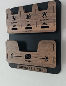 Resim AHWART Apartman Ortak Fatura Ve Posta Kutusu Ahşap Renk Posta ve Fatura Kutusu ( Site İsmi Eklenebilir ) 