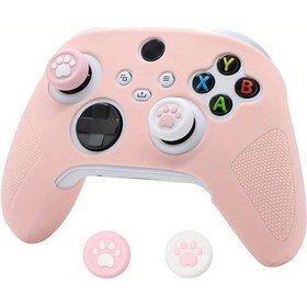 Resim Gaojunshop01 Xbox Series X/s Kumanda İçin Pembe Pati Tutma Kılıfı Kaymaz Silikon Koruyucu 