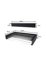 Resim Belize 100 cm Kurutmalık Çamaşır Askısı Duvara Monte Katlanabilir Çamaşırlık Antrasit 