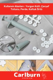 Resim Carlburn Özel Üretim Yorgan Kılıfı Çarşaf Tutucu Sabitleyici Yatak Düzenleyici Kumaş Sabitleme Düğme 48 Adet 