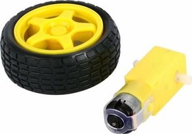 Resim Robot Tekerleği ve DC Motor Seti ,Motor ve Tekerlek Seti 