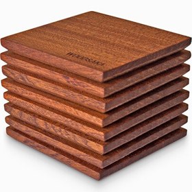 Resim WOODSAKA Maun Sapele Bardak Altlığı 12 Adet 