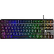 Resim Gamebooster G23B Enigma TKL Rainbow Aydınlatmalı Red Switch Mekanik Siyah Oyun Klavyesi 