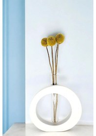 Resim Beyaz Dekoratif Vazo Obje Ev Dekorasyon Masa Üstü Dekor Vazo Model 25 Beyaz Beyaz 