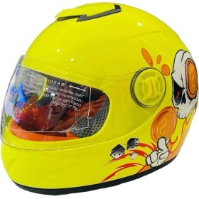 Resim Mts Full Face Motosiklet Çocuk Kaskı K1 Skull Yellow 