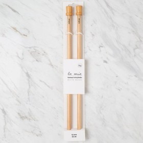Resim La Mia Whitewood 12 mm 36 cm Ahşap Örgü Şişi 