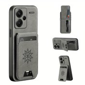 Resim Lüks Suni Deri Cüzdan Telefon Kılıfı, Xiaomi Redmi Note 14 Pro+, 14C, Note 13/Note 12 Pro, Note 11S/Note 10 ve 13C Turbo 3/A3X/A2/A1 ile Uyum İçin Tasarlanmış, Kart Tutucu ve Stand ile Donatılmıştır. 