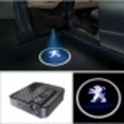 Resim Mycl Peugeot 2 Adet Araçları Için Pilli Yapıştırmalı Mesafe Sensörlü Kapı Altı Led Logo / Projektör 