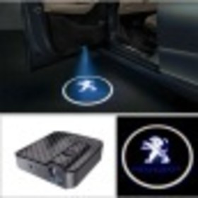 Resim Mycl Peugeot 2 Adet Araçları Için Pilli Yapıştırmalı Mesafe Sensörlü Kapı Altı Led Logo / Projektör 