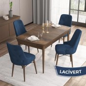 Resim Canisa Concept Iza Serisi 80 x 132 cm Açılabilir Mdf Masa Barok Ahşap Desen Mutfak Masa Takımı 4 Sandalye 