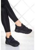 Resim Erkan Saçmacı Barbara Siyah Streç Siyah Taşlı Sneaker Siyah 