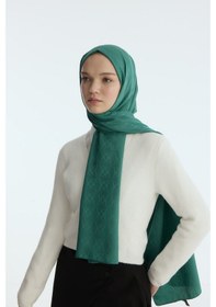 Resim Mirsoy Scarf İpeksi Jakar Şal Kırlangıç Desen Benetton Yeşili 