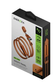 Resim Energea Sheath Travel 1.2M 60W 2in1 Type-C to Type-C ve USB-A Hızlı Şarj Kablo - Turuncu 