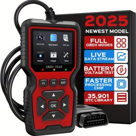 Resim Profesyonel OBD2 Tarayıcı - 35.901 DTC Kütüphanesi ve 2025 Model Güncellemeleri, Canlı Veri Akışı, Motor Hata Işığını Sıfırlama, Pil Gerektirmez (Otomobiller, Kamyonlar, SUV'ler için), Araç Bakım Aracı, Kullanıcı Dostu Arayüz, Ergonomik Tasarım, Dayanıklı Plastik Kasa 