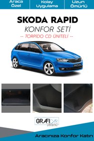 Resim GRAFİCAR Skoda Rapid Spaceback Konfor Seti Iç Trim Kumaş Kadife Kaplama Ses Izolasyon Amaçlı Ürün/cd Üniteli 