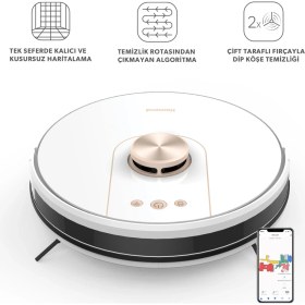 Resim Homend Alex Laser Pro 1285H Haritalamalı Akıllı Robot Süpürge Beyaz Gold 