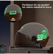 Resim Xinxin Çocuk Araç Güneş Koruyucu Yarım Kask Dört Mevsim Aydınlık Versiyonu Çay Aynası Mavi 