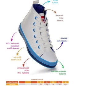 Resim Kiko Kids Pant Günlük Bağcıklı Fermuarlı Erkek Bebek Spor Ayakkabı Beyaz - Mavi Beyaz - Mavi 